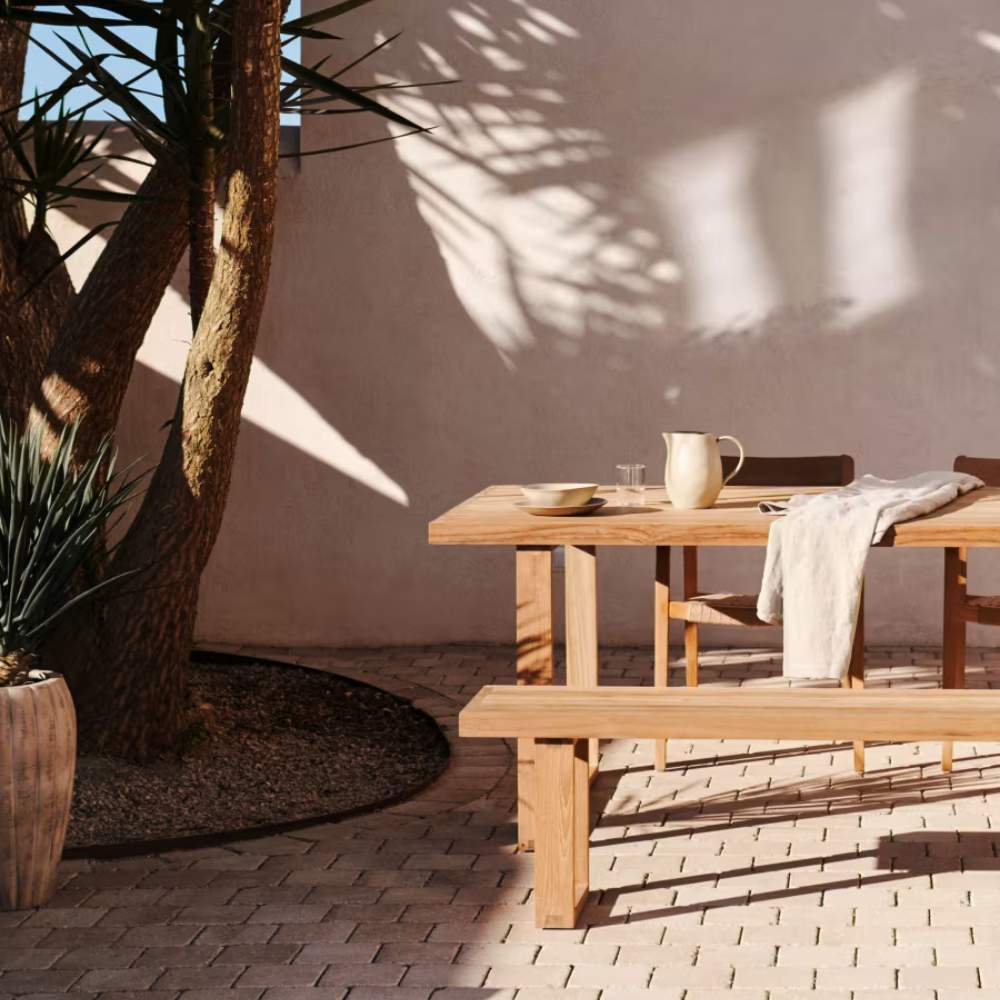 Kave Home Canadell 100% Outdoor Solid Recycled Teak Bench, 170 cm