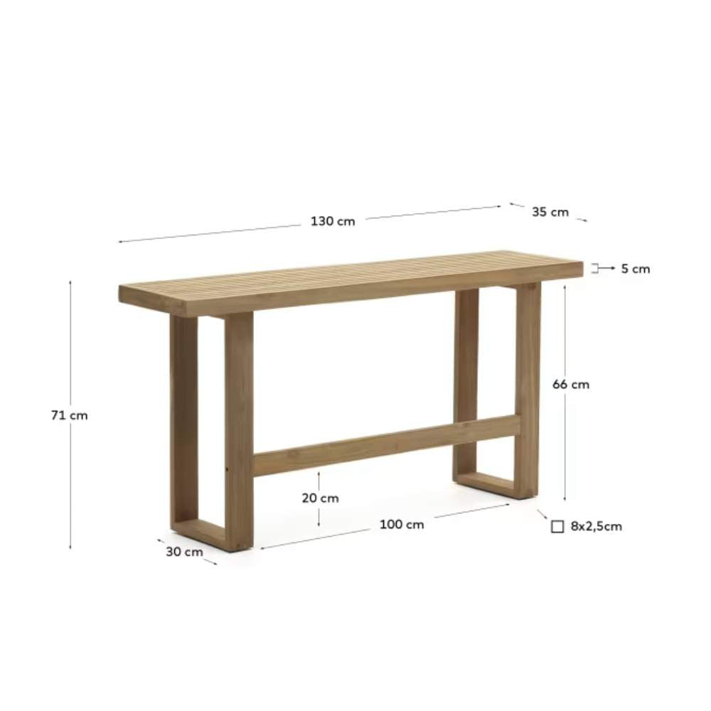 Canadell 130 cm Tall Bench - 100% Outdoor Solid Recycled Teak by Kave Home
