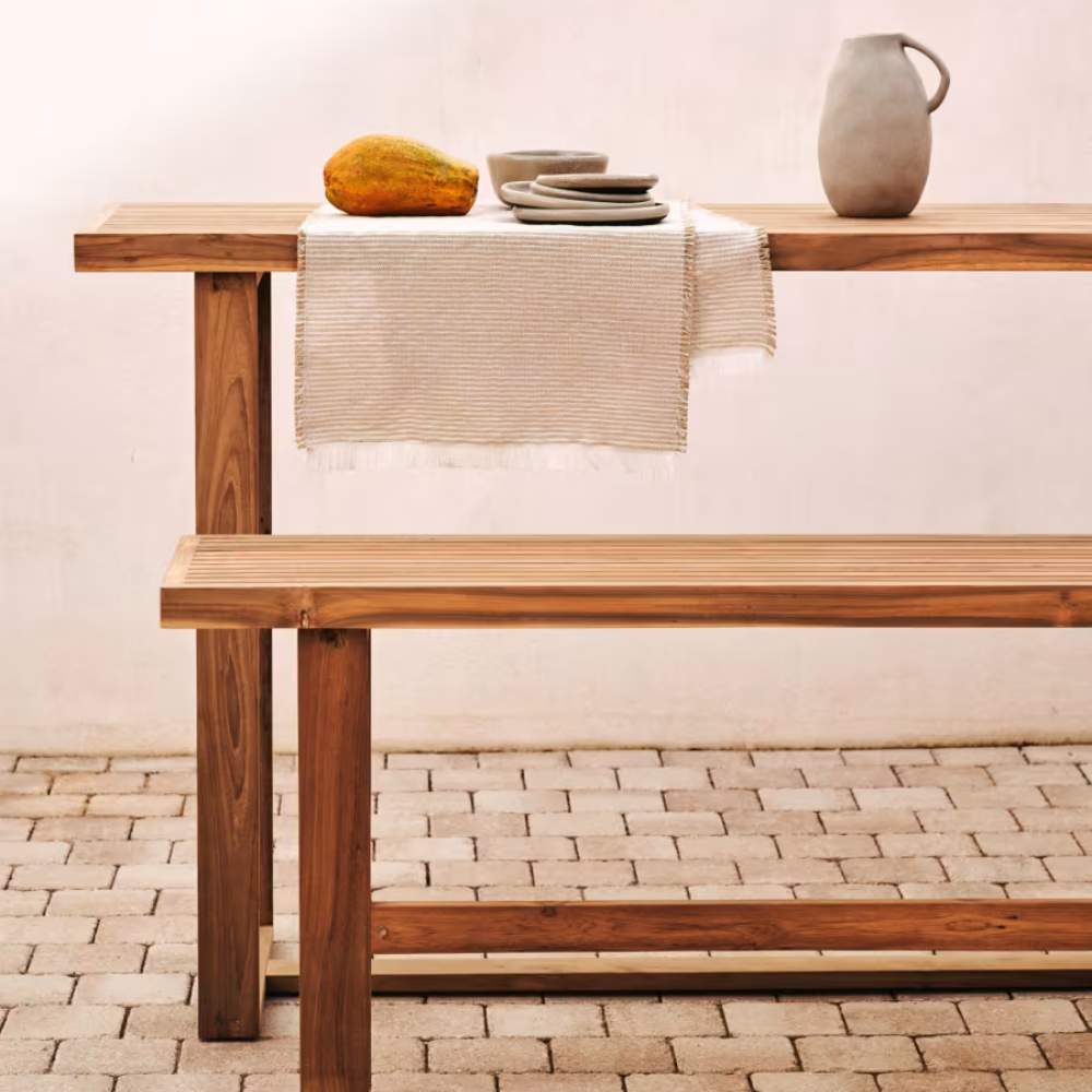 Canadell 130 cm Tall Bench - 100% Outdoor Solid Recycled Teak by Kave Home