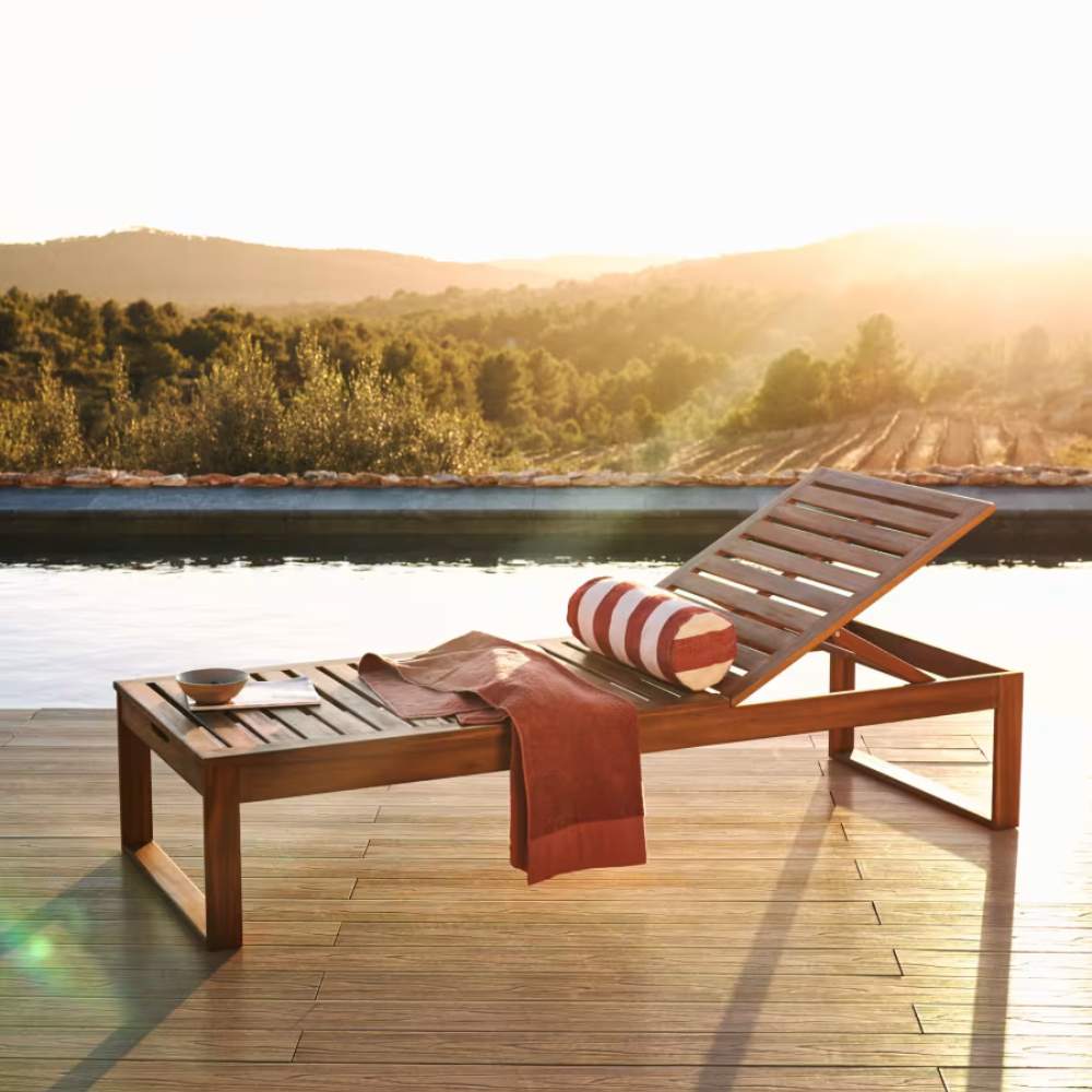Kave Home Sulamita Outdoor Sun Lounger Made from Solid Acacia Wood FSC 100%