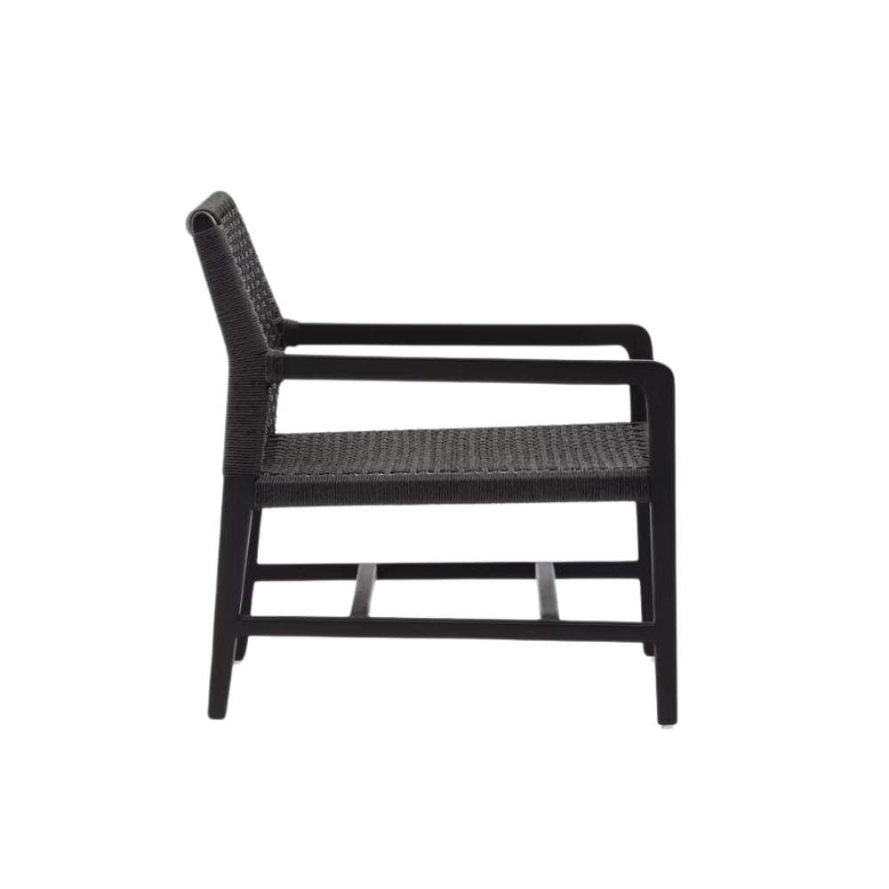 Kave Home Sabolla Armchair – Solid Teak Wood with Black Finish