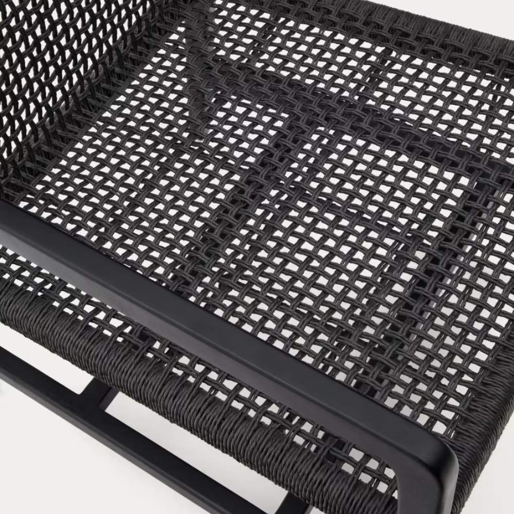 Kave Home Sabolla Armchair – Solid Teak Wood with Black Finish