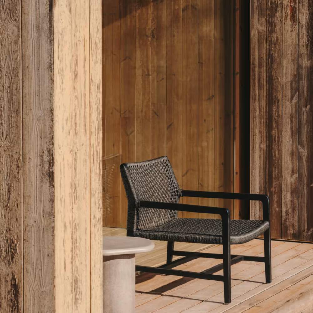 Kave Home Sabolla Armchair – Solid Teak Wood with Black Finish