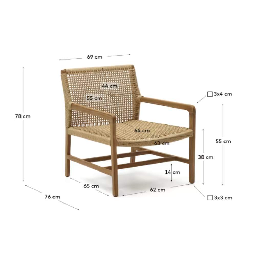 Kave Home Sabolla Armchair in Solid Teak