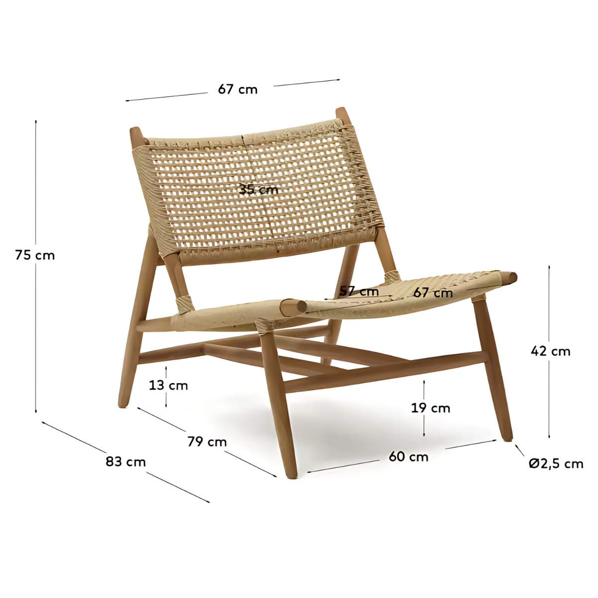 Kave Home Codolar Armchair In Solid Teak-Beaumonde