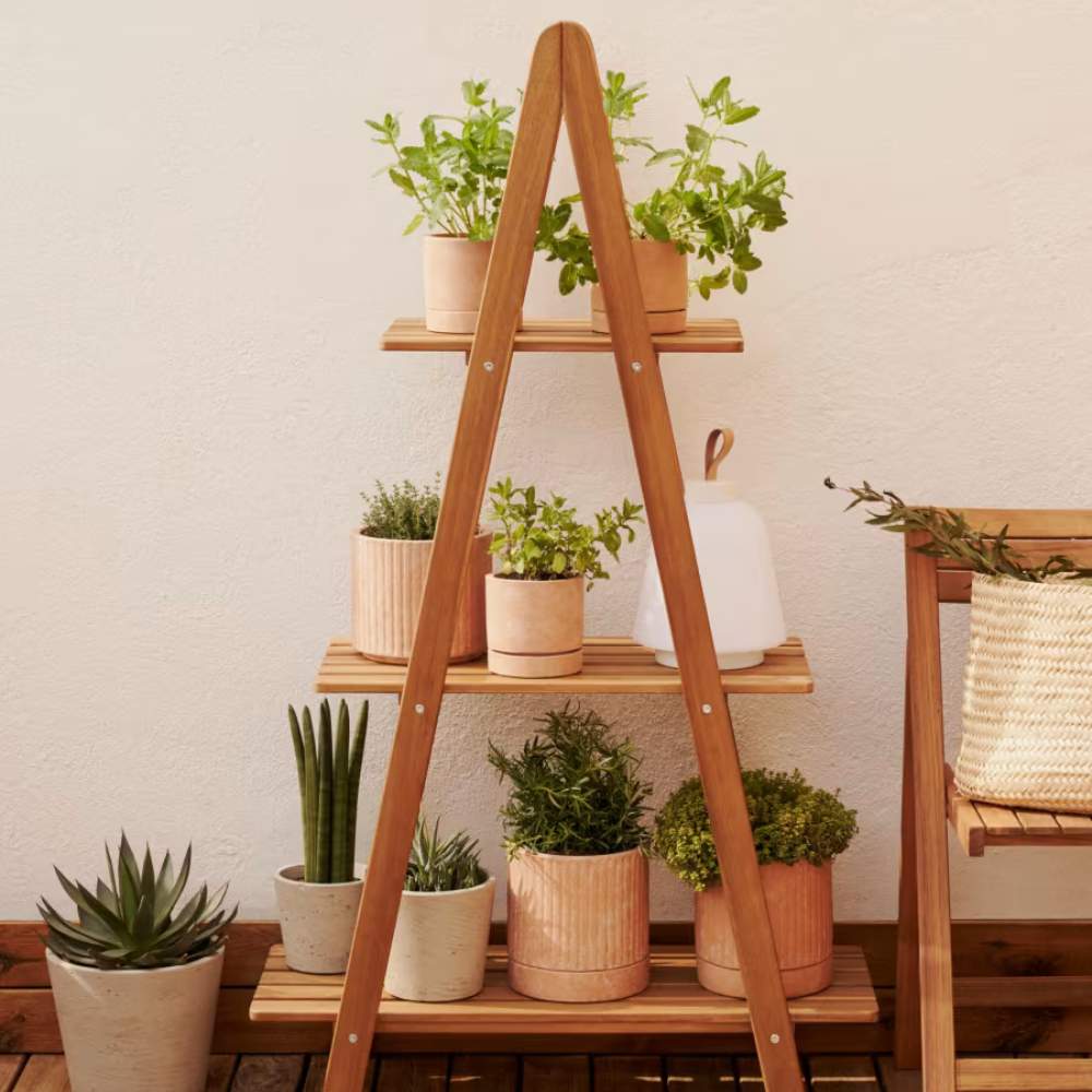 Kave Home Victora Outdoor Shelving Unit – Solid Acacia Wood, 80 x 140 cm, FSC 100%