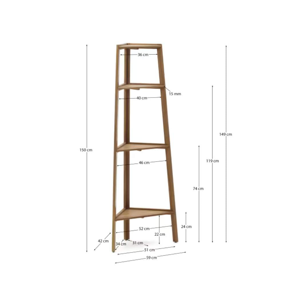 Kave Home Victora Outdoor Shelving Unit - Solid Acacia Wood, 42 x 150 cm, FSC 100%