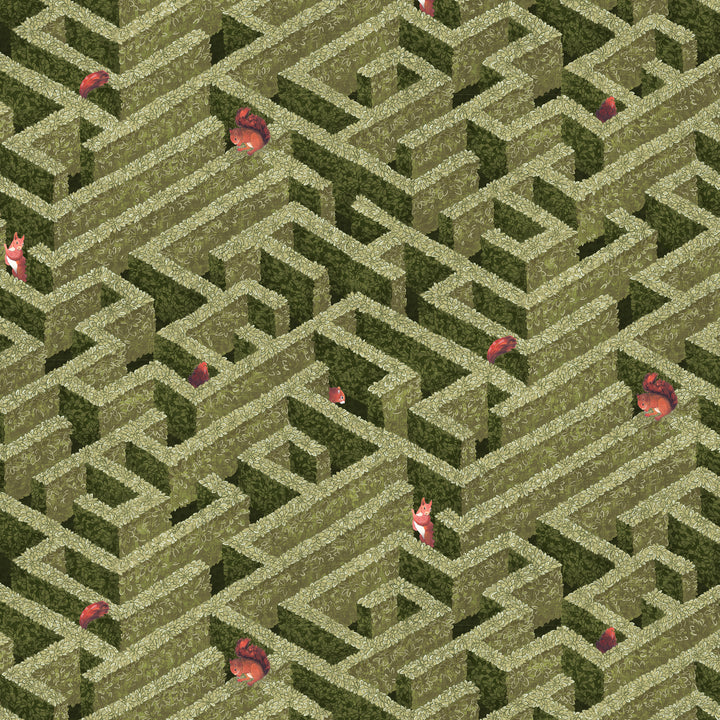 Labyrinth With Squirrels Wallpaper-Beaumonde