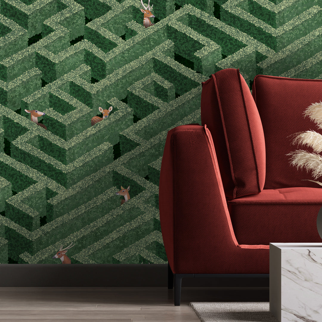 Labyrinth With Deers Wallpaper-Beaumonde