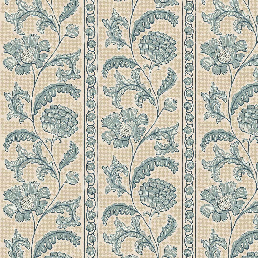 Floral Check Wallpaper-Beaumonde