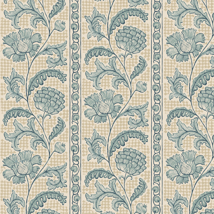 Floral Check Wallpaper-Beaumonde