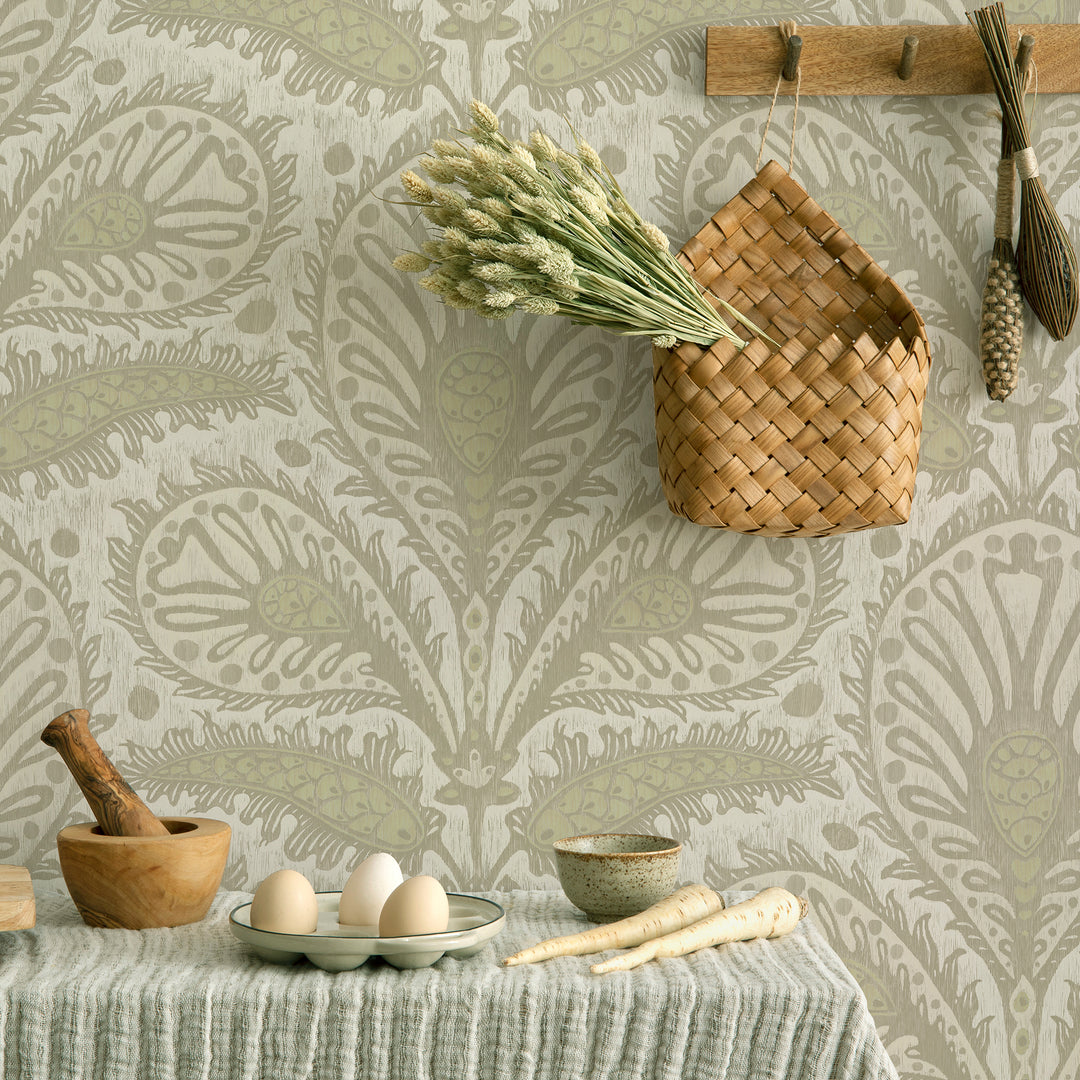 Ikat Clover Wallpaper-Beaumonde