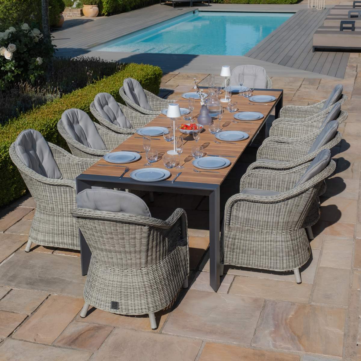 Maze - Jakarta 6 - 10 Seat Rectangular Extending Teak Dining Table