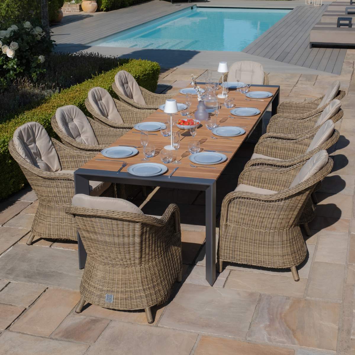Maze - Jakarta 6 - 10 Seat Rectangular Extending Teak Dining Table