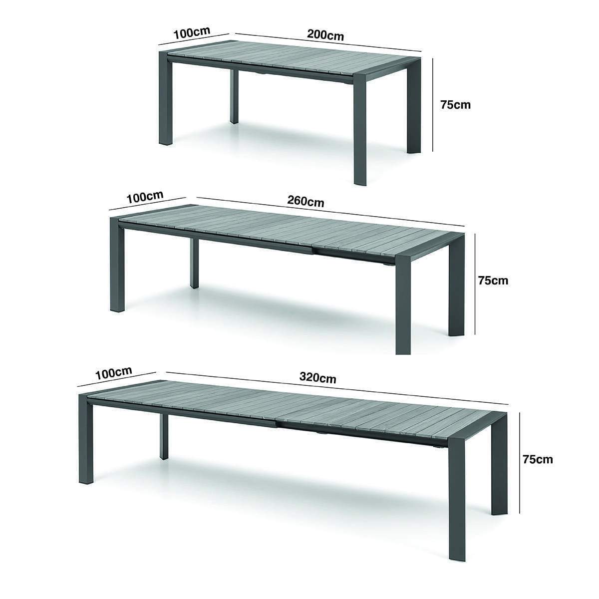 Maze - Jakarta 6 - 10 Seat Rectangular Extending Teak Dining Table