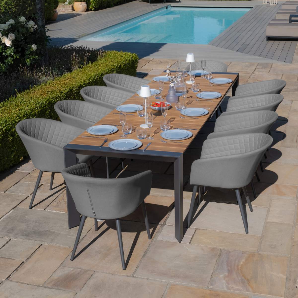 Maze - Jakarta 6 - 10 Seat Rectangular Extending Teak Dining Table