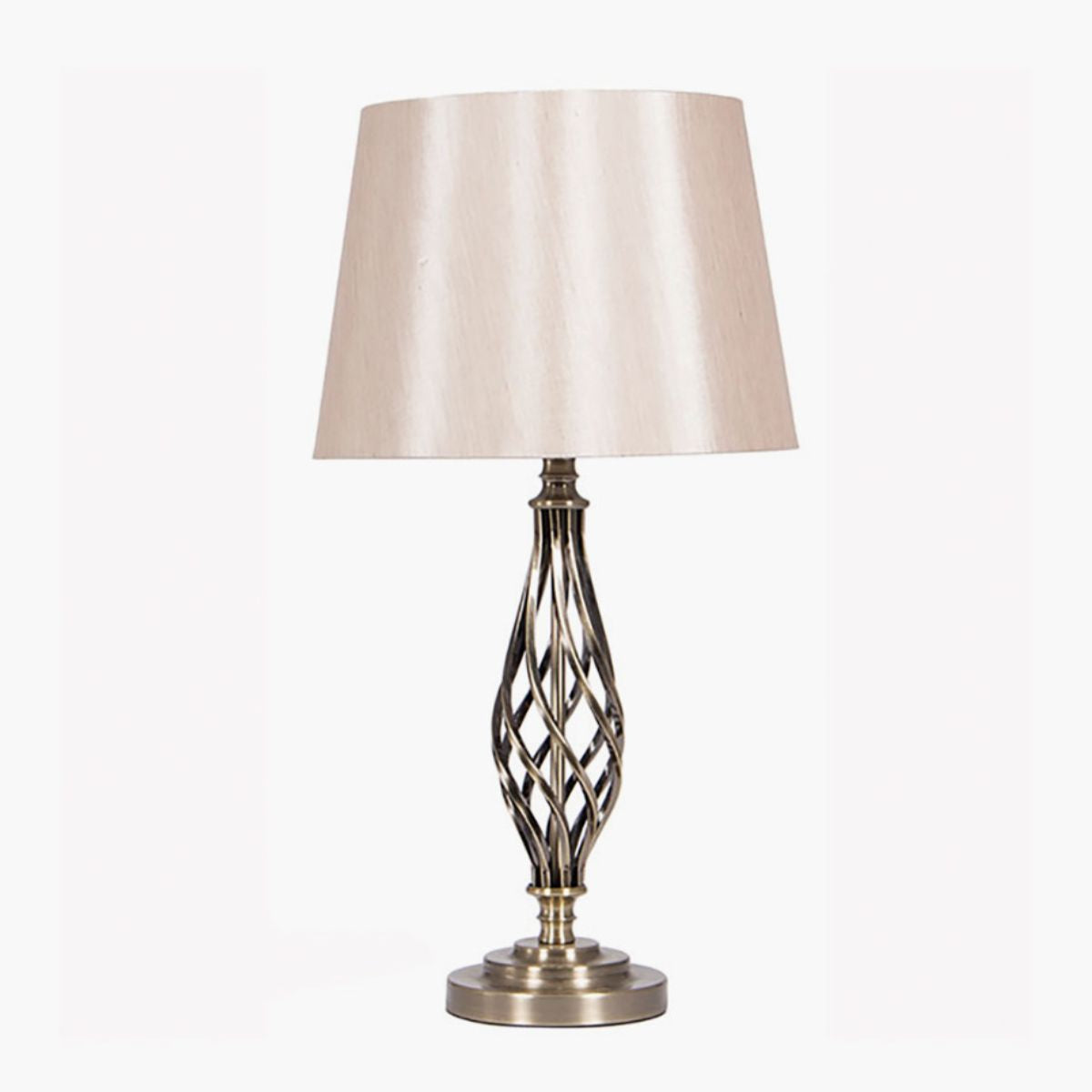 Pacific Lifestyle Jenna Antique Brass Metal Twist Detail Table Lamp