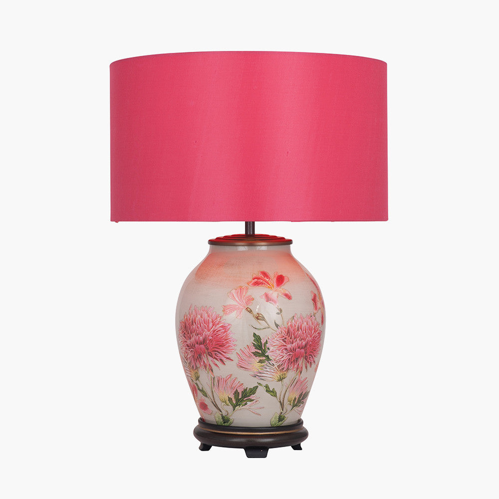 Jenny Worrall Dahlia Alstroemeria Medium Glass Lamp Base