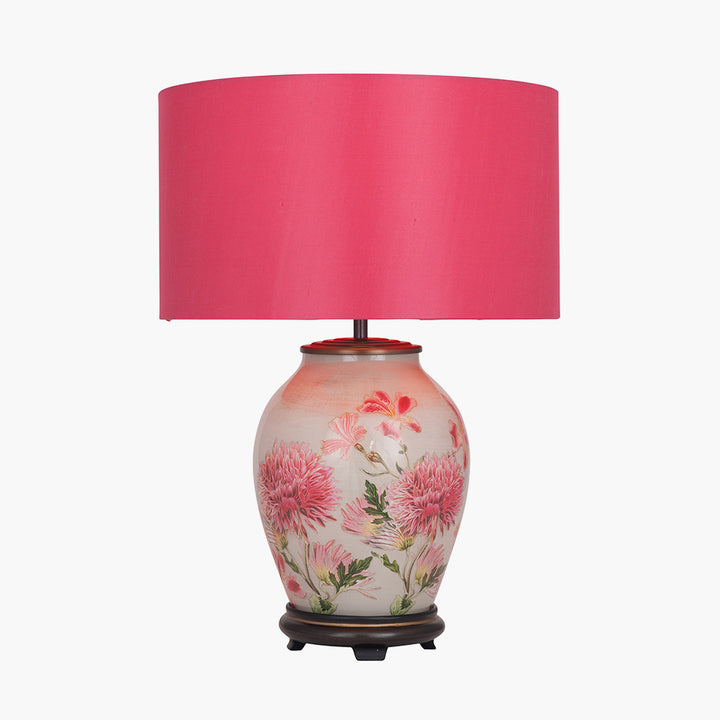 Jenny Worrall Dahlia Alstroemeria Medium Glass Lamp Base
