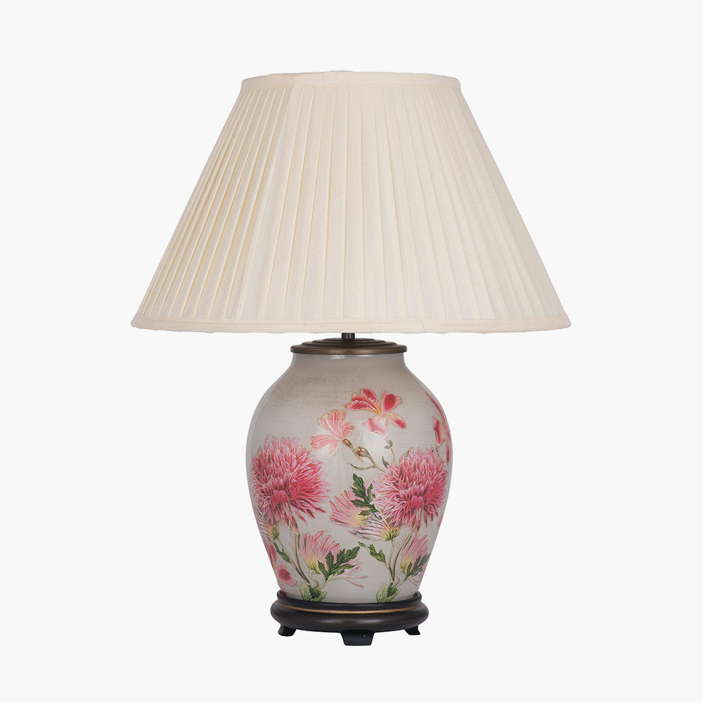 Jenny Worrall Dahlia Alstroemeria Medium Glass Lamp Base