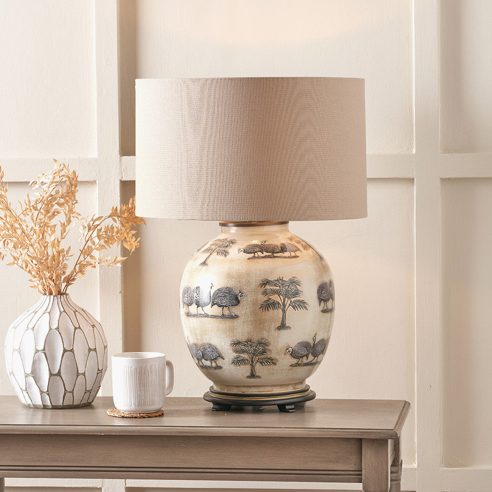 Jenny Worrall Guinea Fowl Large Glass Table Lamp Base