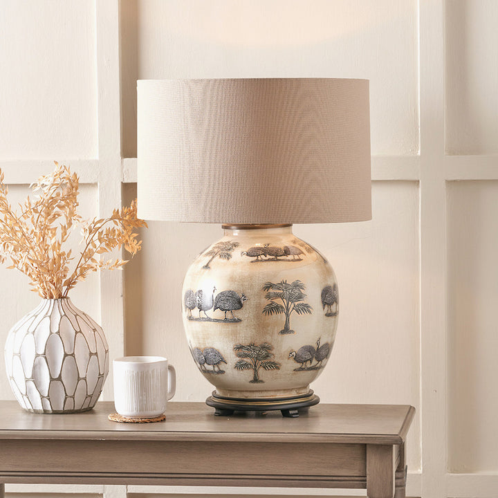 Jenny Worrall Guinea Fowl Large Glass Table Lamp Base