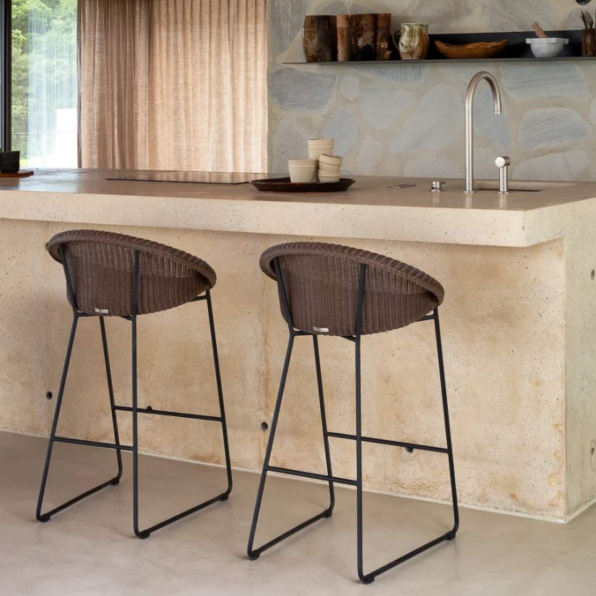 Vincent Shepherd Joe Bar Stool with Black Sled Base