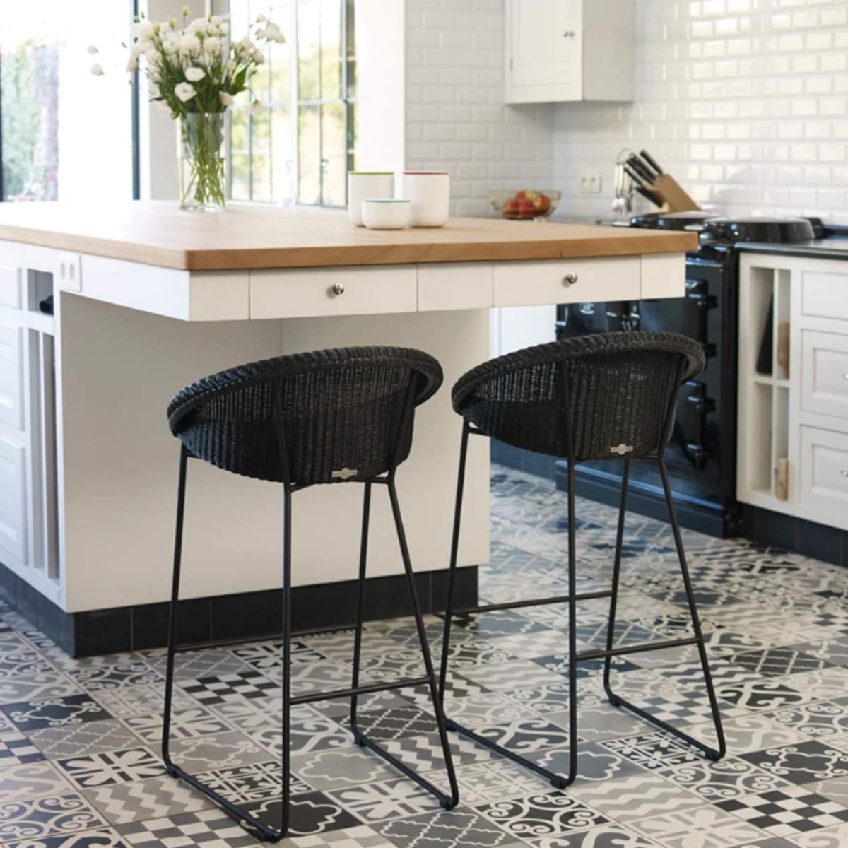 Vincent Shepherd Joe Bar Stool with Black Sled Base