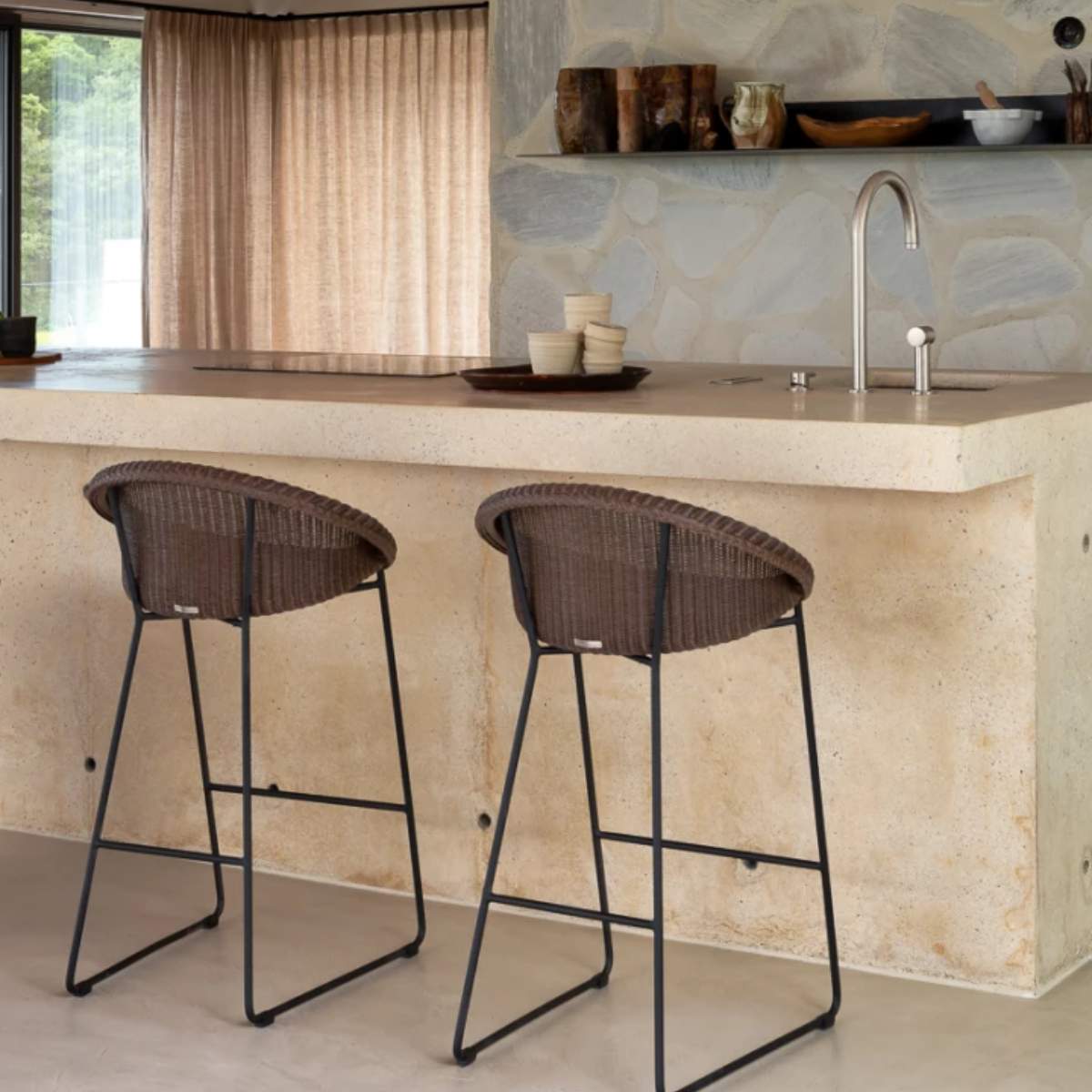 Vincent Shepherd Joe Counter Stool Black Sled Base