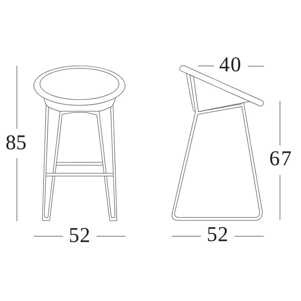Vincent Shepherd Joe Counter Stool Matt Steel Sled Base