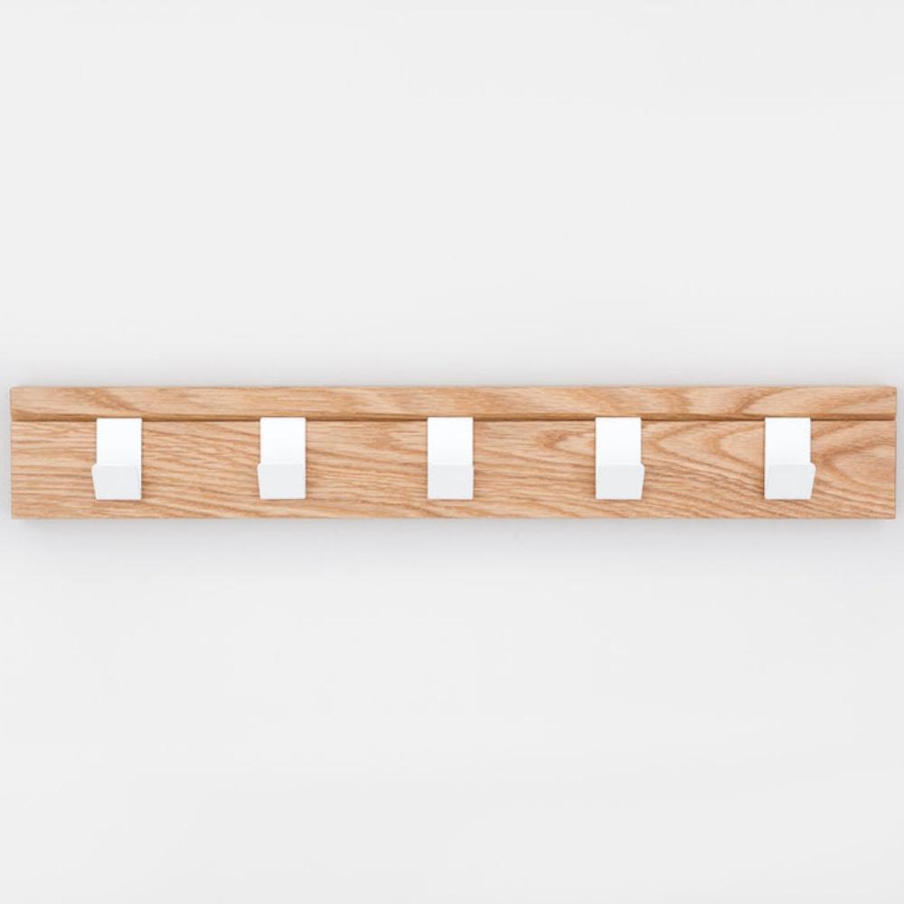 John Green 45 Solid Oak Coat Rail Grey background