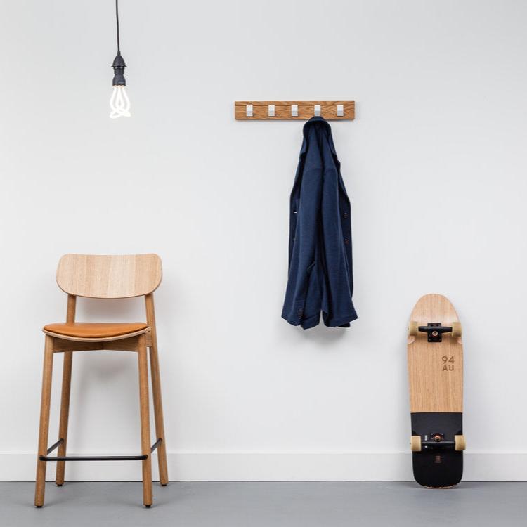 John Green 45 Solid Oak Coat Rail Lifestyle