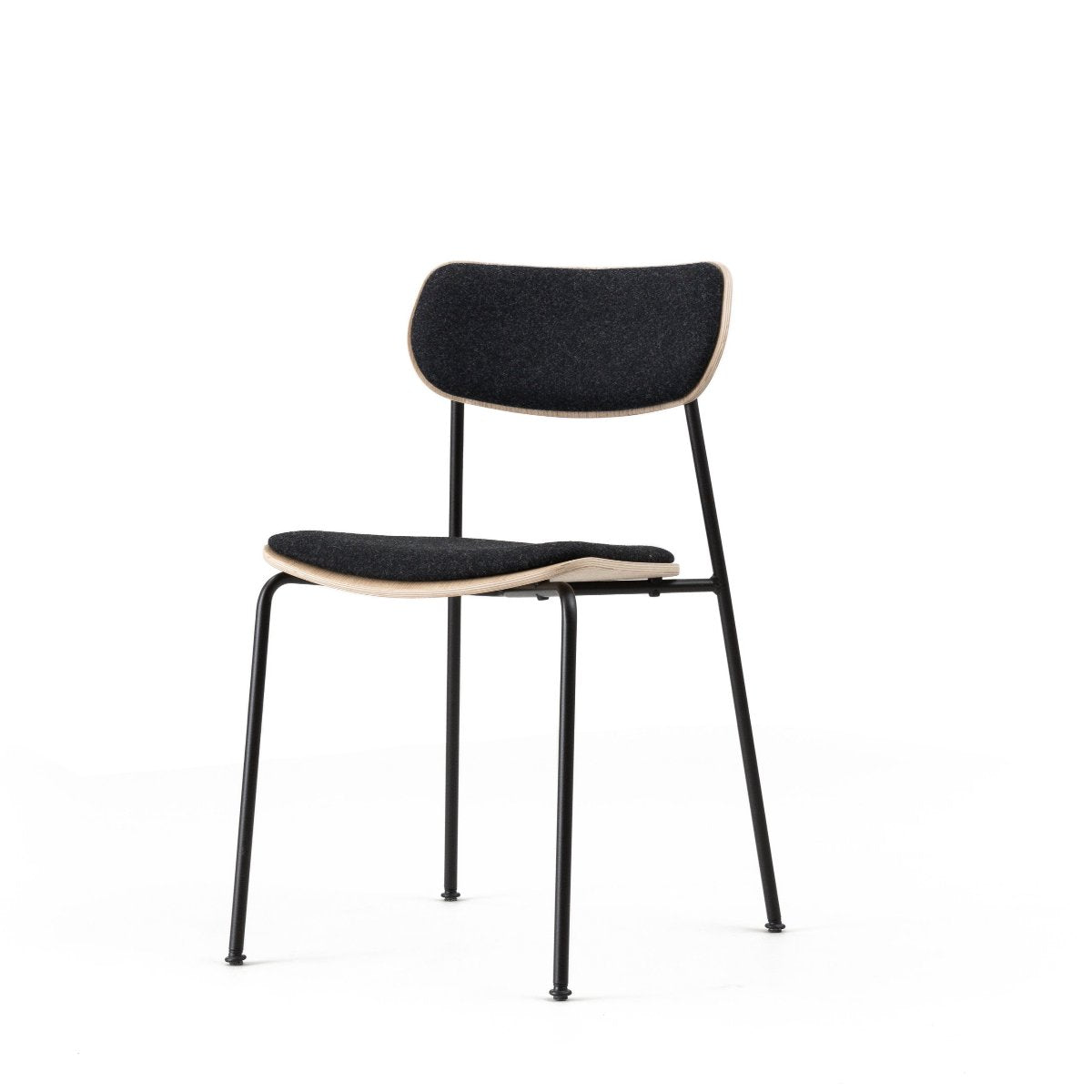 John Green Otis Tube Chair with black wool seat and back