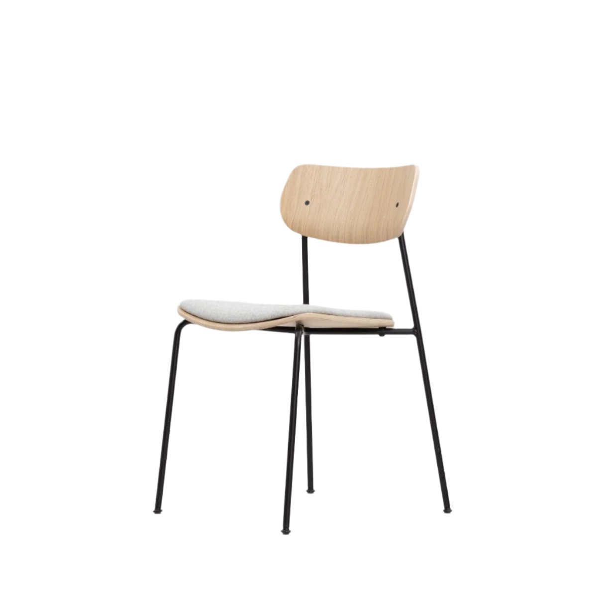 John Green Otis Tube Chair with grey wool seat