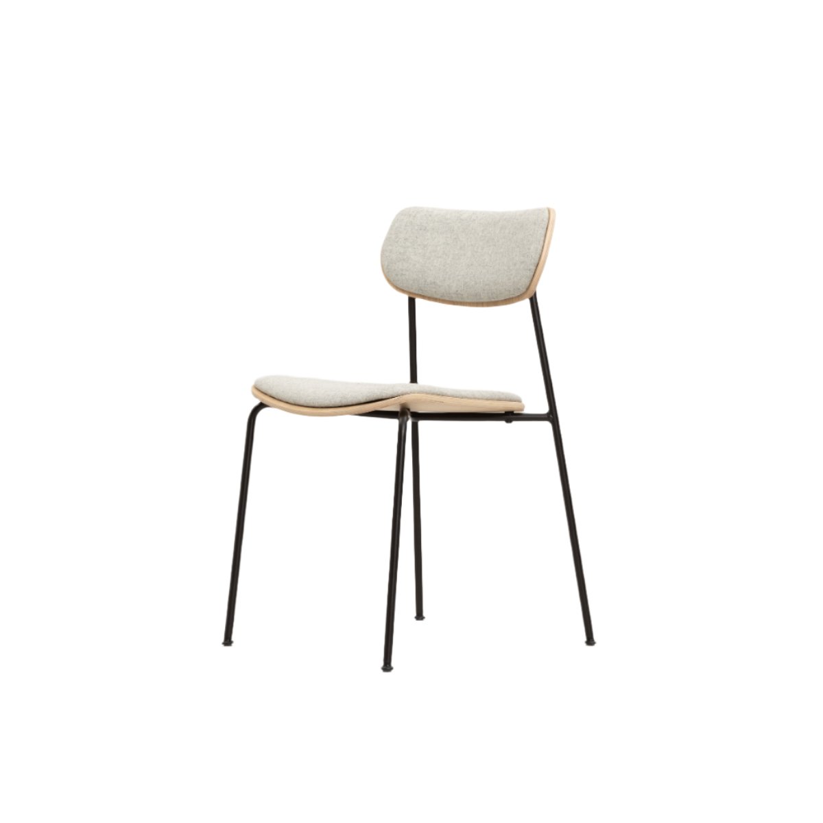 John Green Otis Tube Chair with grey wool seat and back