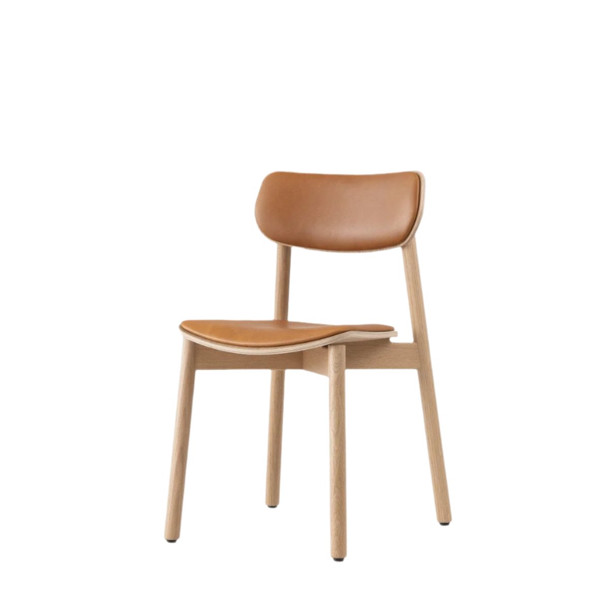 John green otis oak chair cognac leather hardware 1