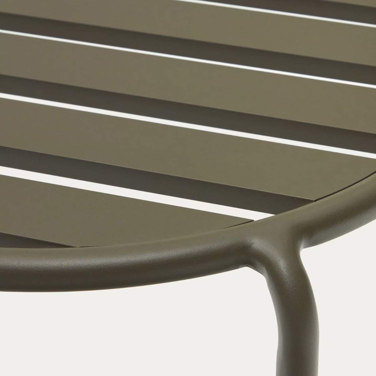 Kave Home Joncols outdoor side table in aluminium with taupe painted finish Ø 60cm
