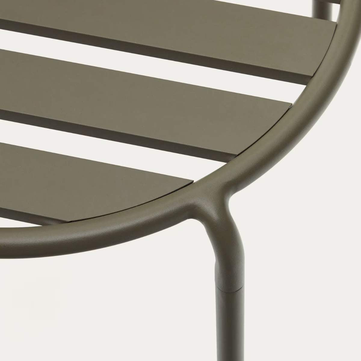 Kave Home Joncols outdoor side table in aluminium with taupe painted finish Ø 60cm