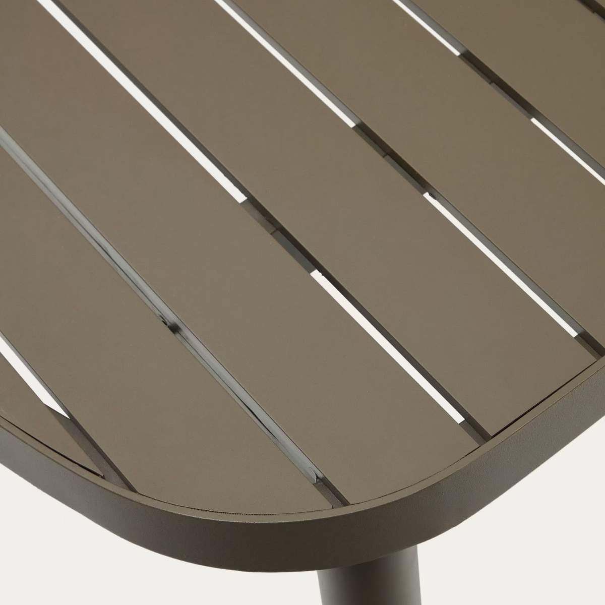 Kave Home Joncols outdoor table in aluminium with taupe painted finish 180 x 90cm