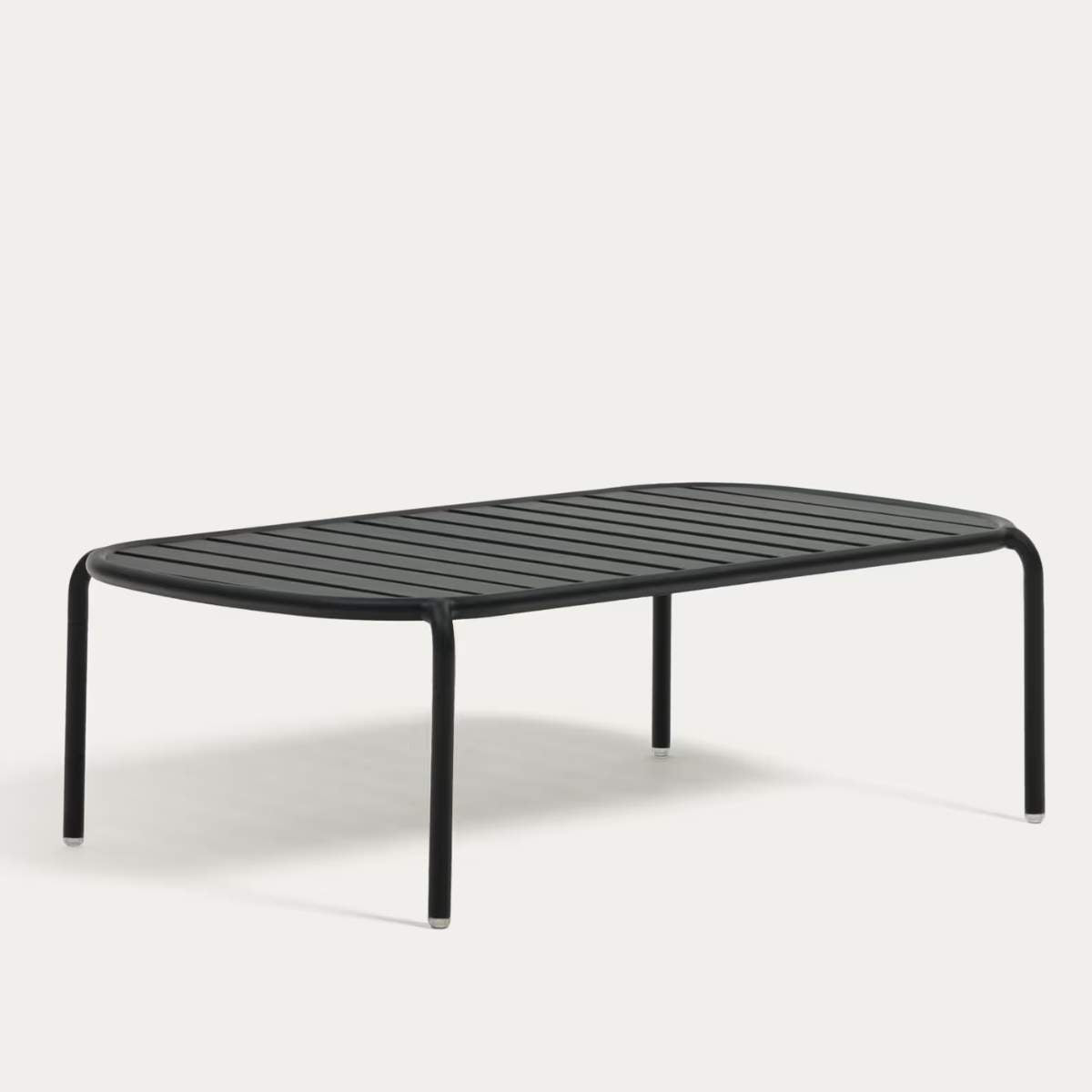 Kave Home Joncols outdoor coffee table in aluminium with taupe painted finish Ø 113 x 65cm