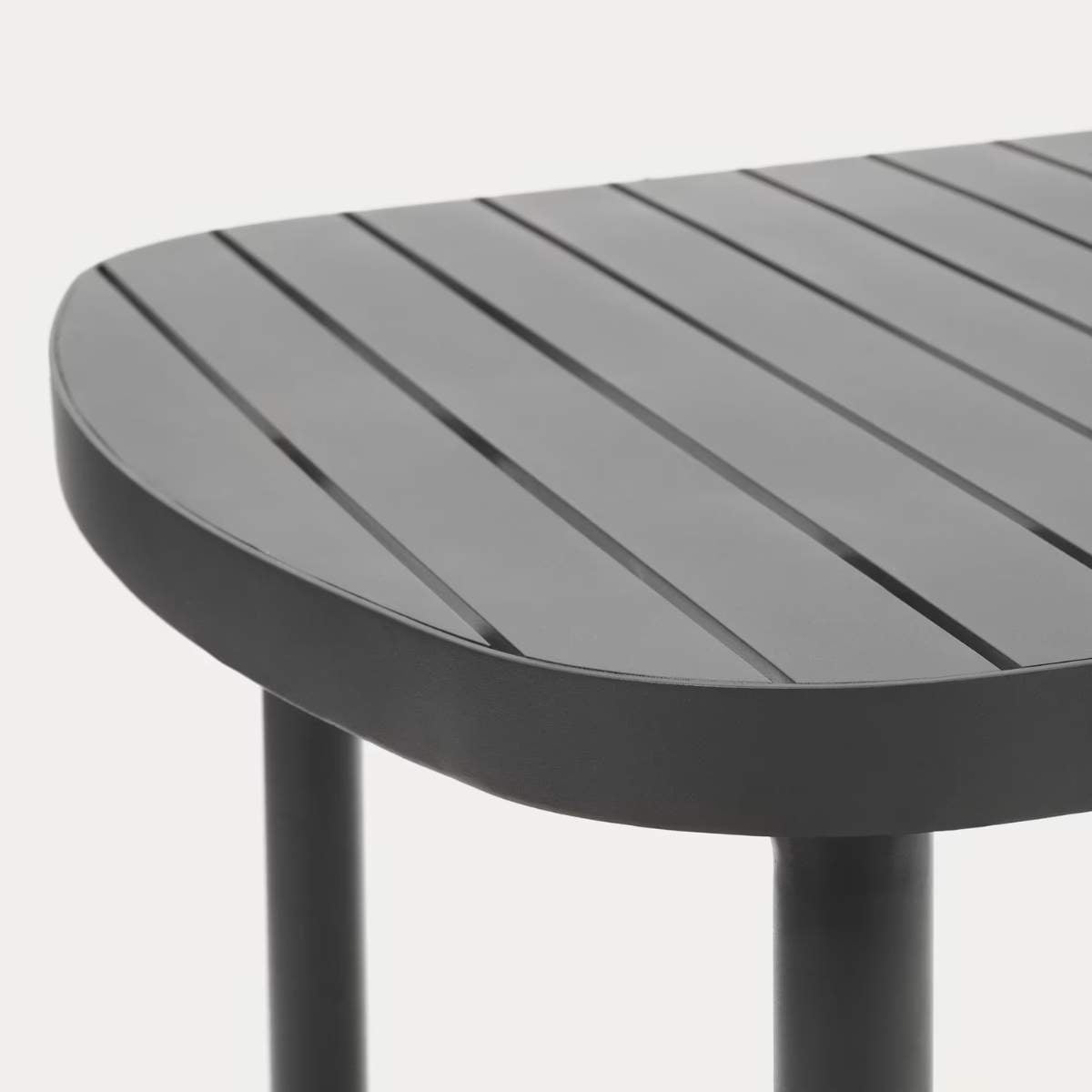 Kave Home Joncols outdoor table in aluminium with taupe painted finish 180 x 90cm