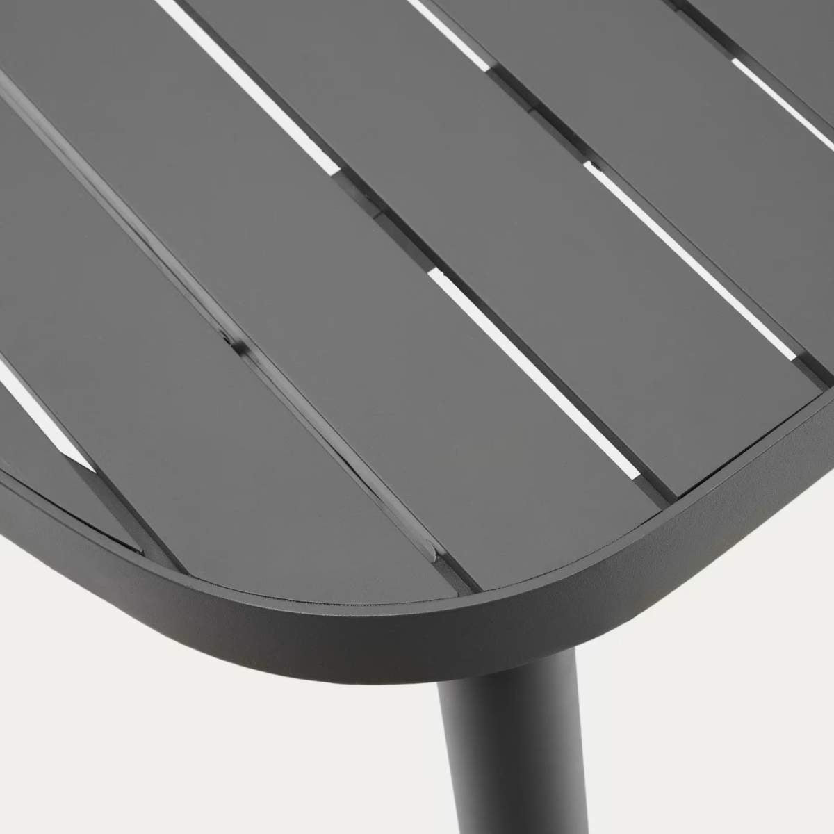 Kave Home Joncols outdoor table in aluminium with taupe painted finish 180 x 90cm