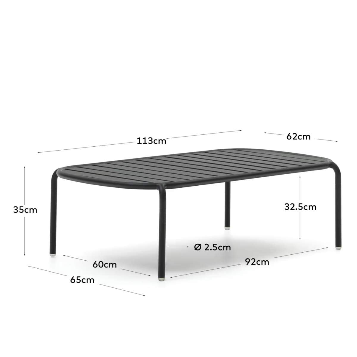 Kave Home Joncols outdoor coffee table in aluminium with taupe painted finish Ø 113 x 65cm