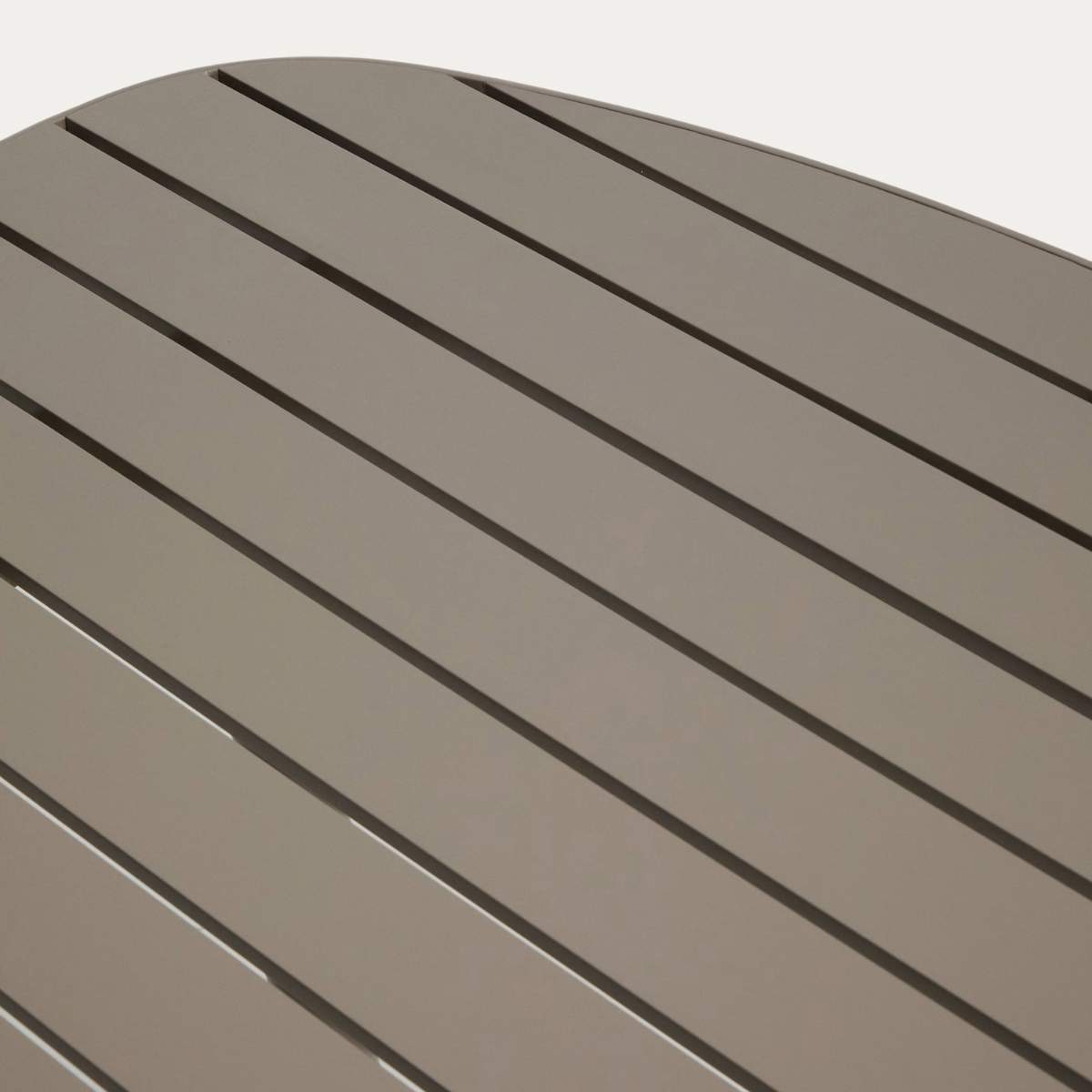 Kave Home Joncols outdoor table in aluminium with taupe painted finish 180 x 90cm