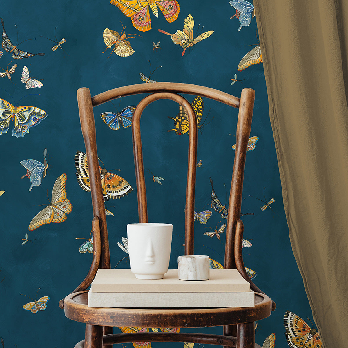Josephine Munsey Butterflies Bright Navy