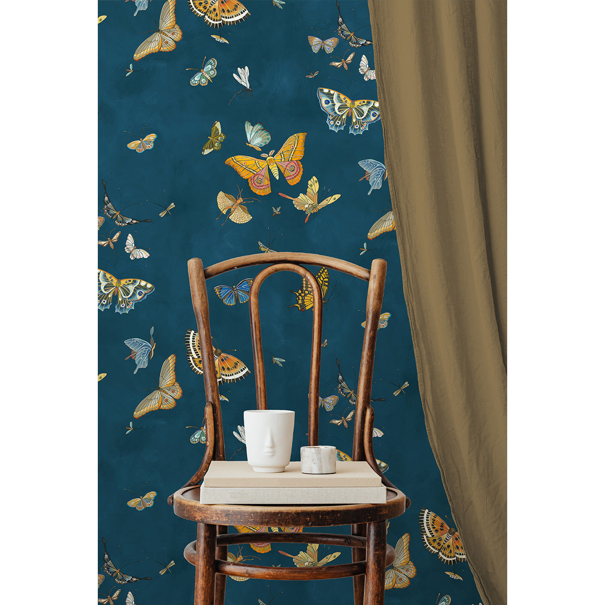 Josephine Munsey Butterflies Bright Navy