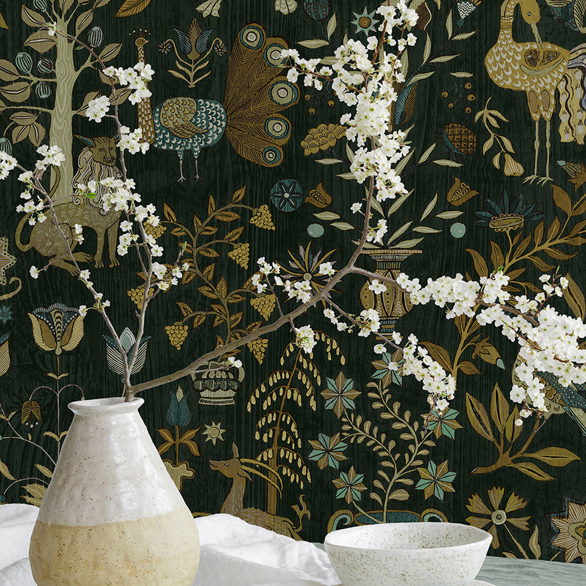 Josephine Munsey Fable Garden Olive and Black