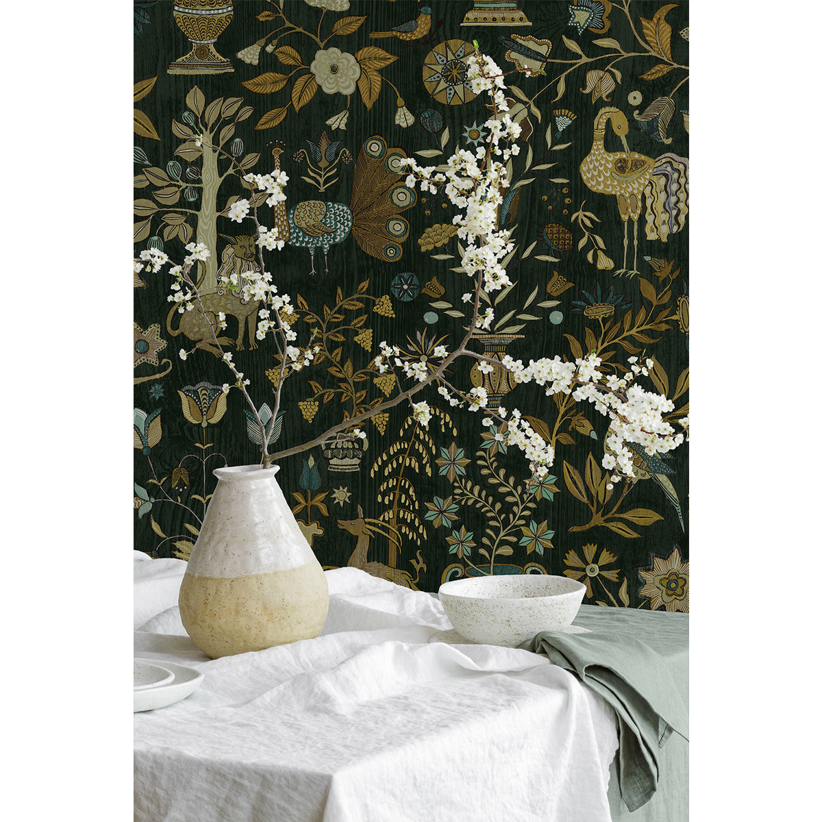 Josephine Munsey Fable Garden Olive and Black