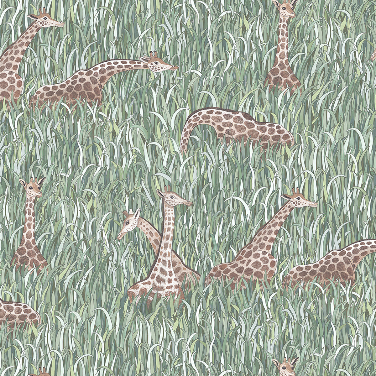 Josephine Munsey Giraffes Aqua