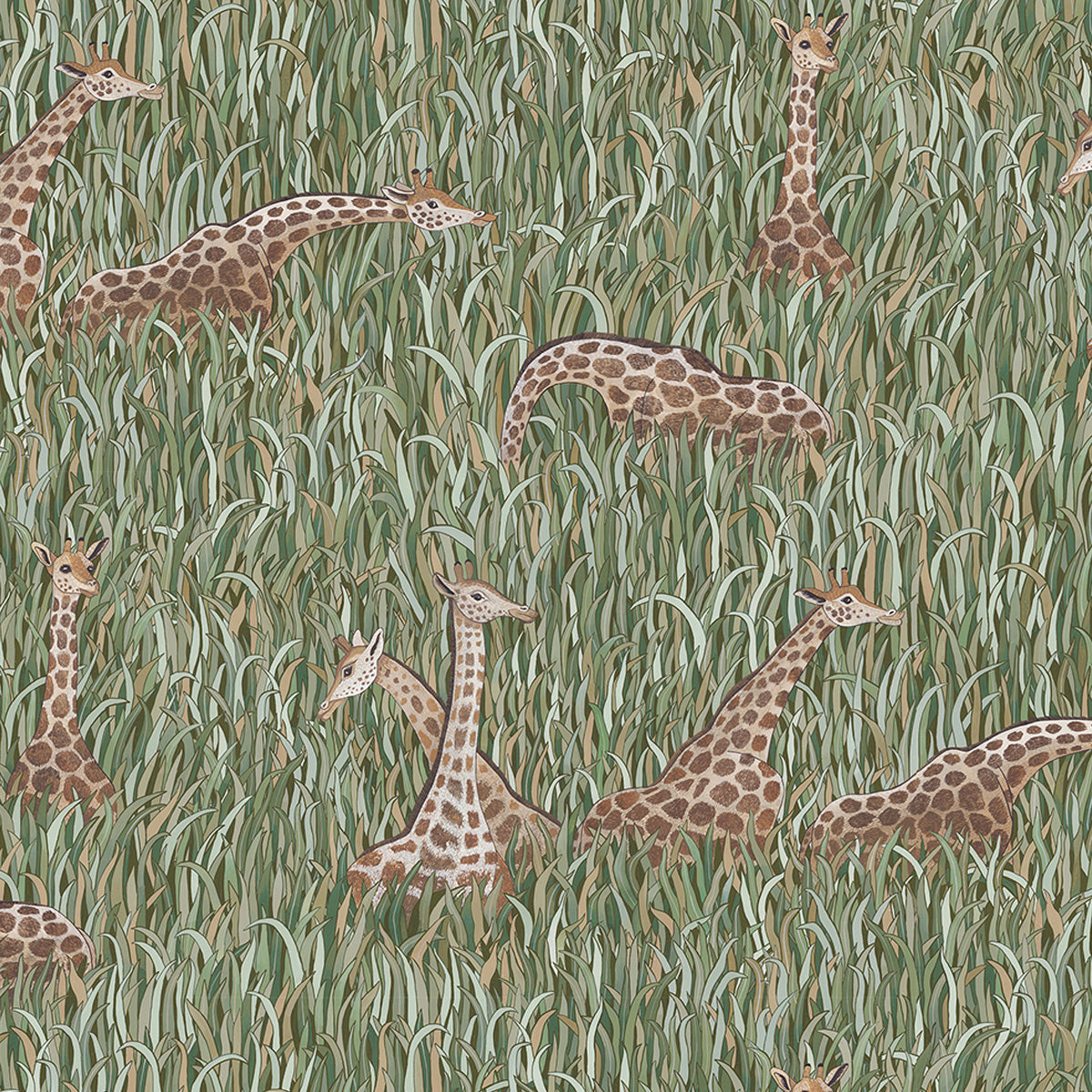 Josephine Munsey Giraffes Green